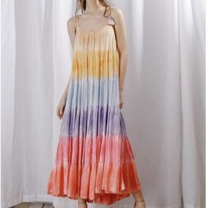 Rainbow tie strap dress